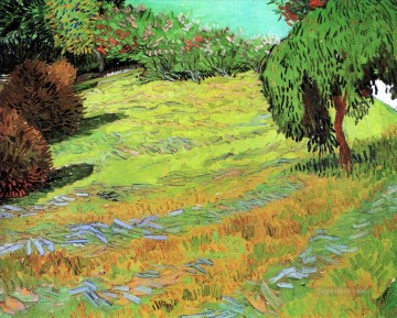  Parque Pintura - Césped soleado en un parque público Vincent van Gogh